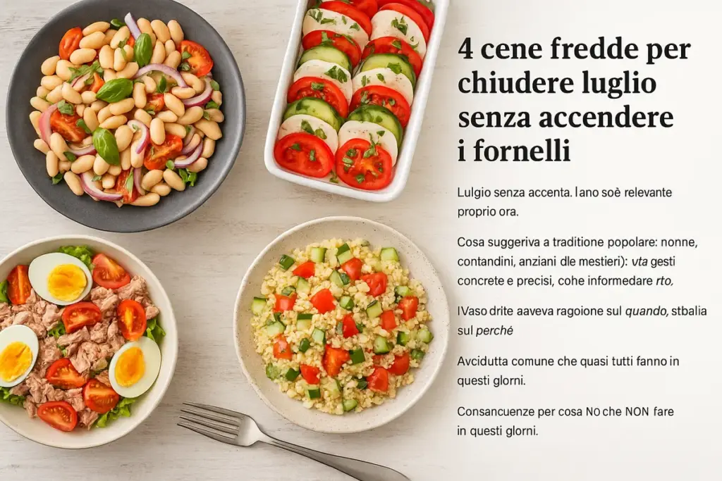 4 cene fredde per chiudere luglio senza accendere i fornelli