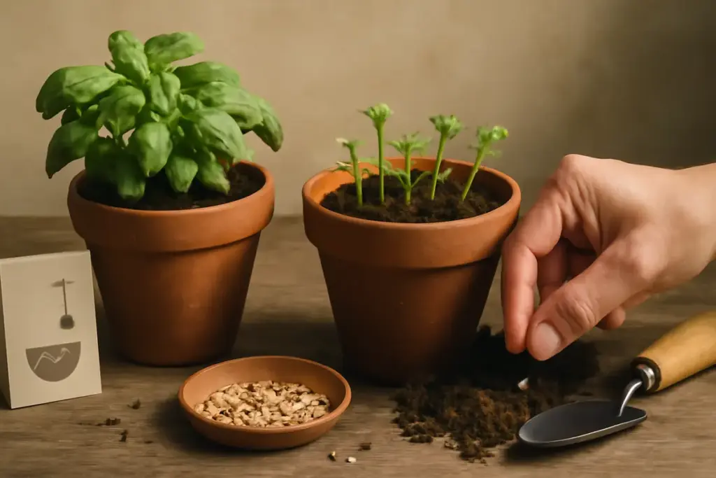 Erbe aromatiche da seme in vaso: la profondità che fa nascere o fallire tutto