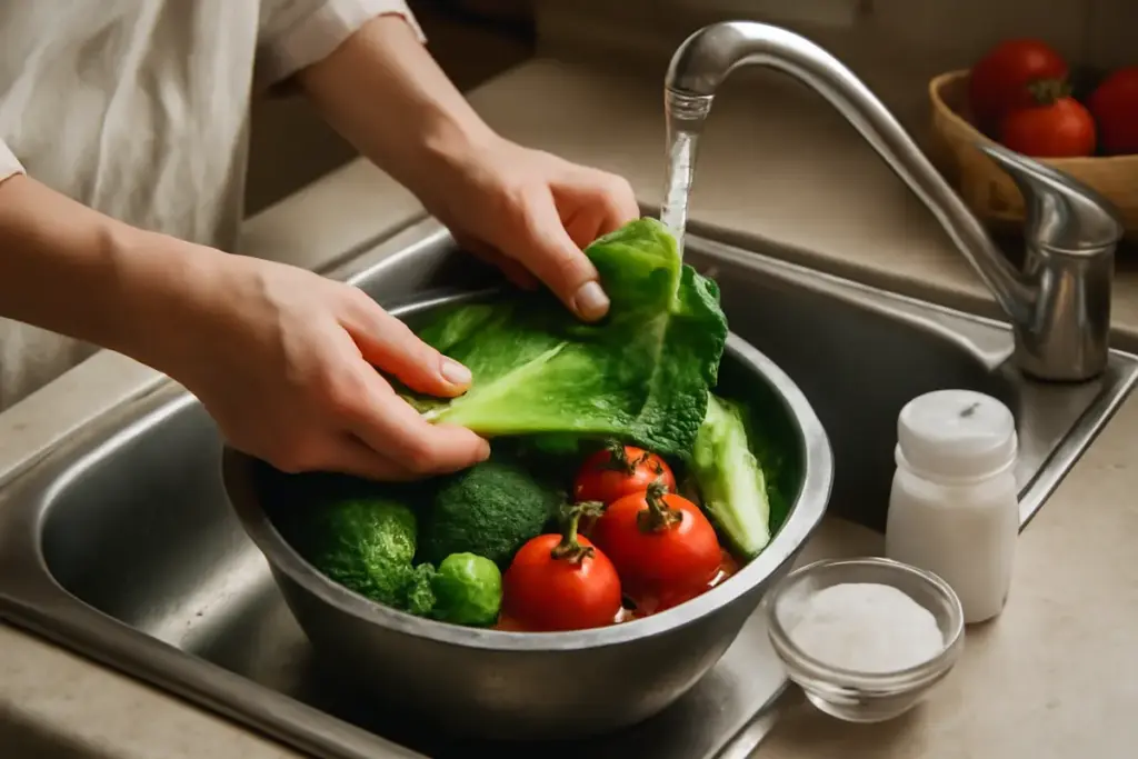Lavare le verdure con acqua e sale: funziona davvero o è un mito?