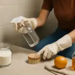 Pulire il bagno con prodotti naturali: la sequenza che non rovina le fughe