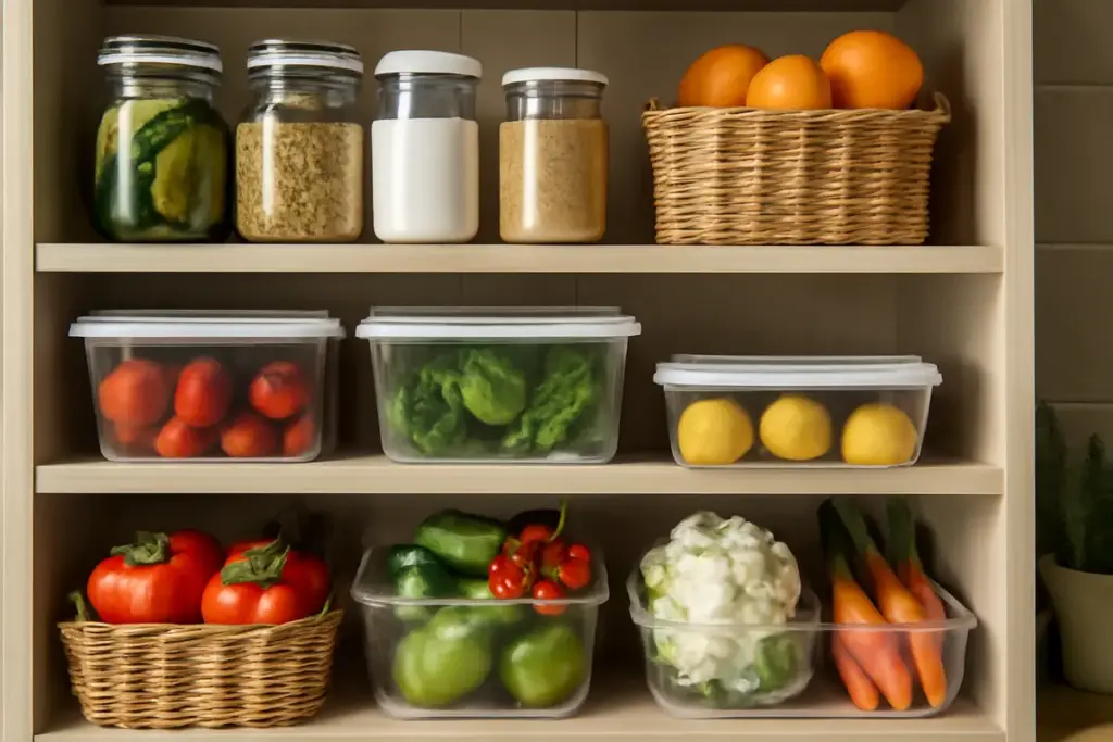 Dispensa organizzata per cibi freschi: l’ordine che allunga la conservazione