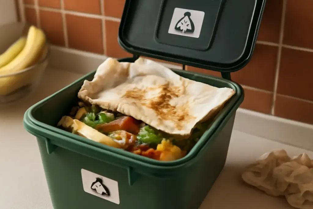 Carta sporca di cibo nell’umido di casa: va bene o no davvero