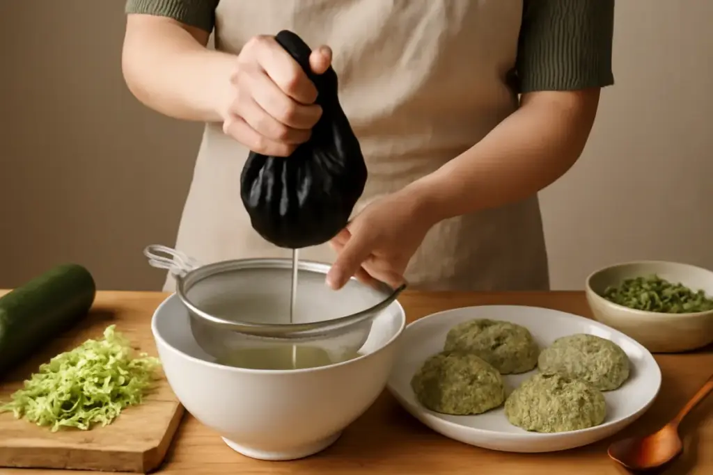 Verdure ad alto contenuto d’acqua nelle polpette: come eliminarla prima di formare