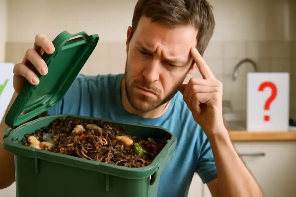 Vermi nella compostiera di casa: segnale positivo o problema da risolvere